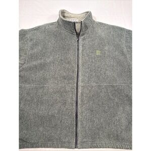 JACKET HEAVY Fleece MENS XL Full Zip VANTAGE VTG VCC HEATHERED GREEN